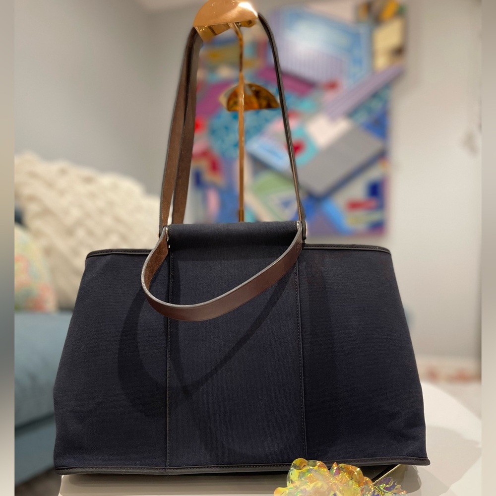 Authentic Hermes Cabag Canvas Tote Bag